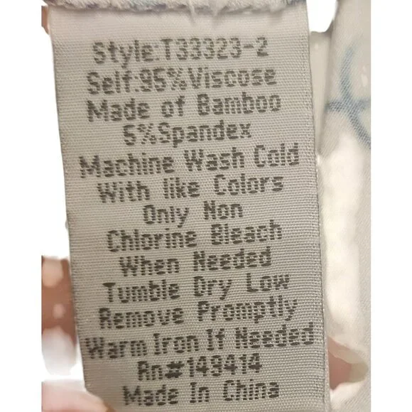 Johnny Was Women White & Blue Tunic Top Bamboo Print Farrow Polo Swing Dress  XL - Picture 7 of 7